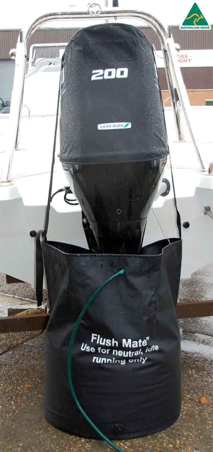 Outboard motor flush bags. Easy motor flushing.