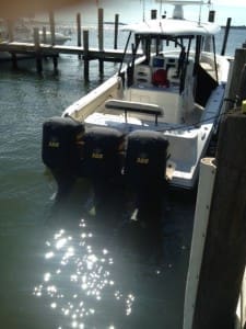 Yamaha F300 triple rig with vented outboard covers.